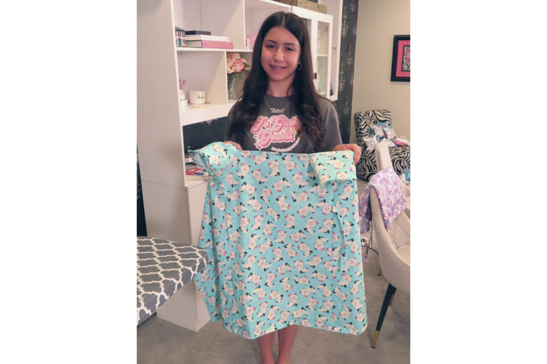 Baby cousin with cancer inspires girls to sew hospital gowns for sick